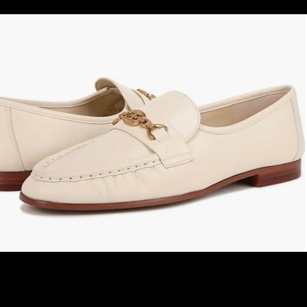 Sam Edelman Women's Cream Loafers Gold Hardware Size 11 - Picture 4 of 14